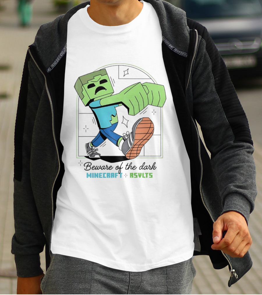 Beware Of The Dark Zombie Minecraft RSVLTS Gaming T-Shirt