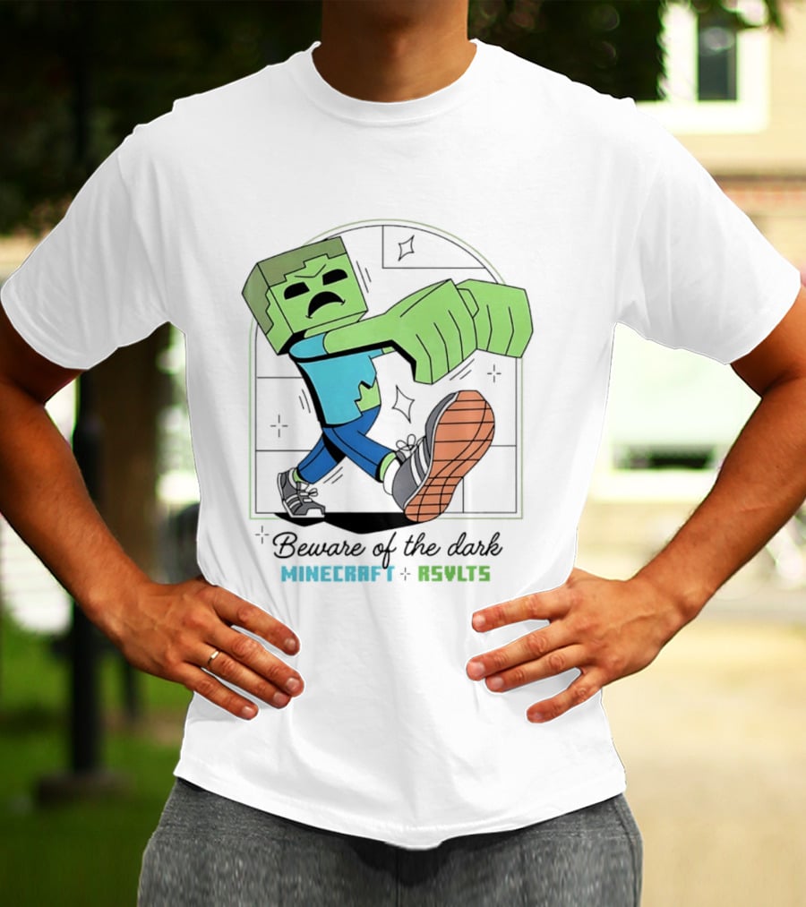 Beware Of The Dark Zombie Minecraft RSVLTS Gaming T-Shirt