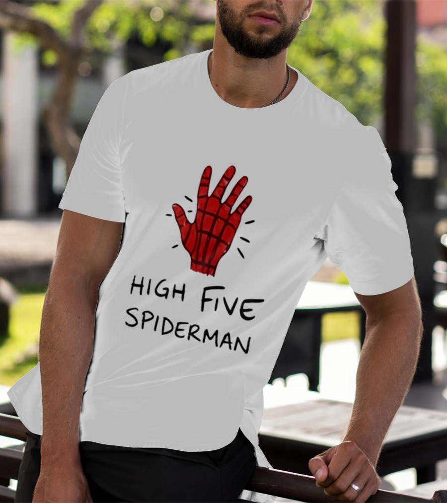 High Five Spiderman Marvel Superhero Comic Book T-Shirt
