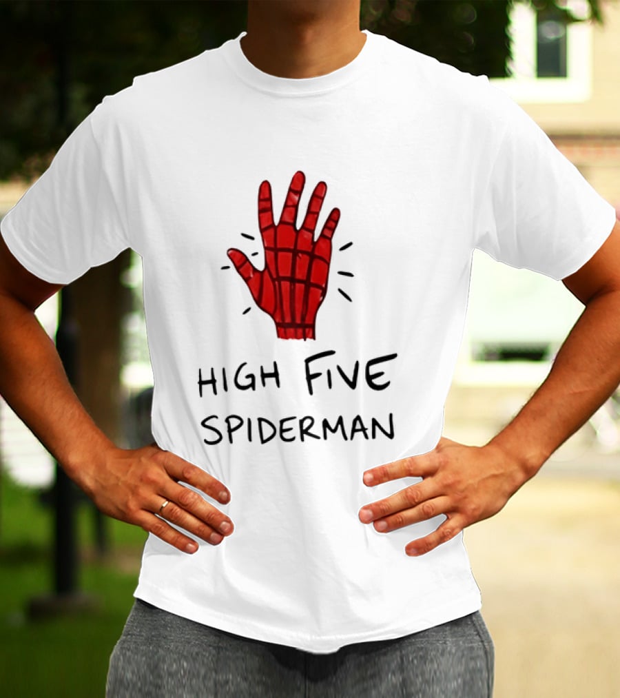 High Five Spiderman Marvel Superhero Comic Book T-Shirt