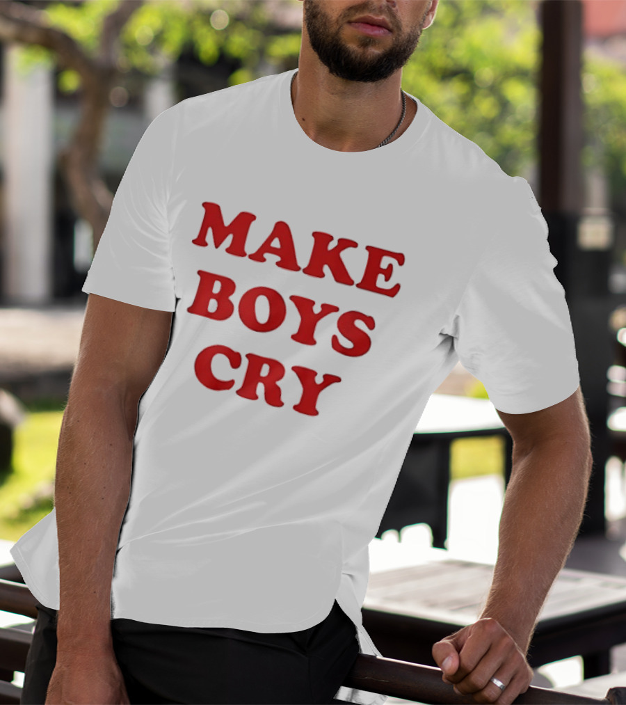 Make Boys Cry Aesthetic Y2K Trendy Red T-Shirt