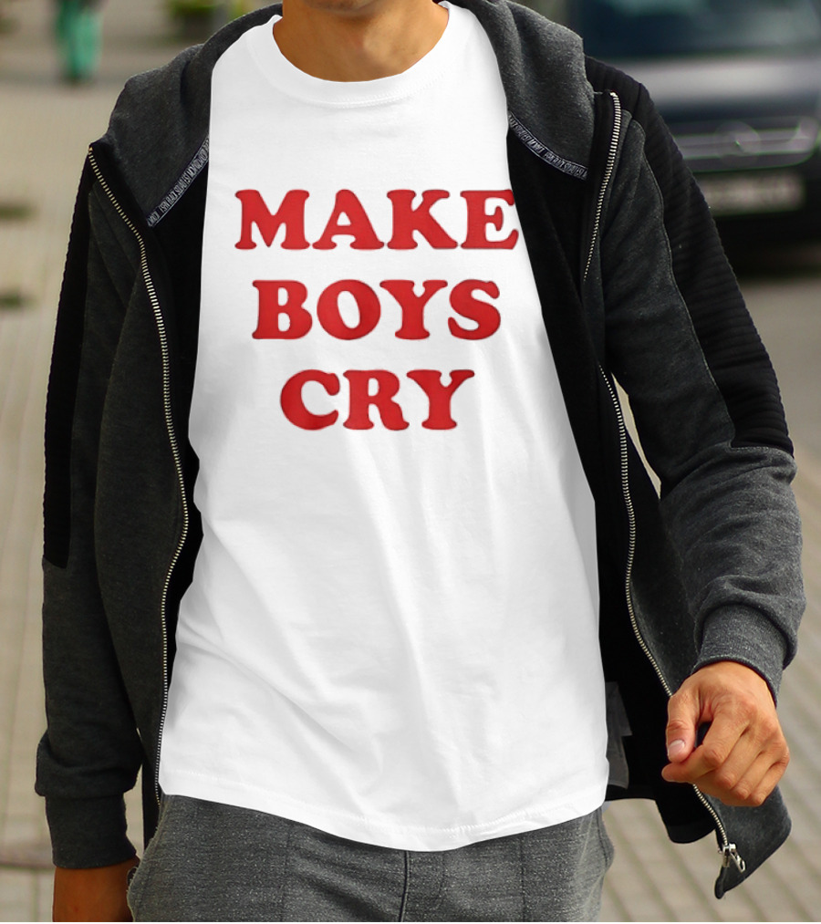 Make Boys Cry Aesthetic Y2K Trendy Red T-Shirt
