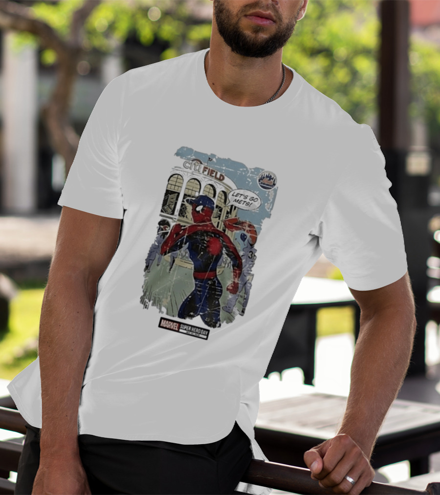 Citi Field Marvel Super Hero Day Spiderman Let's Go Mets 2026 T-Shirt