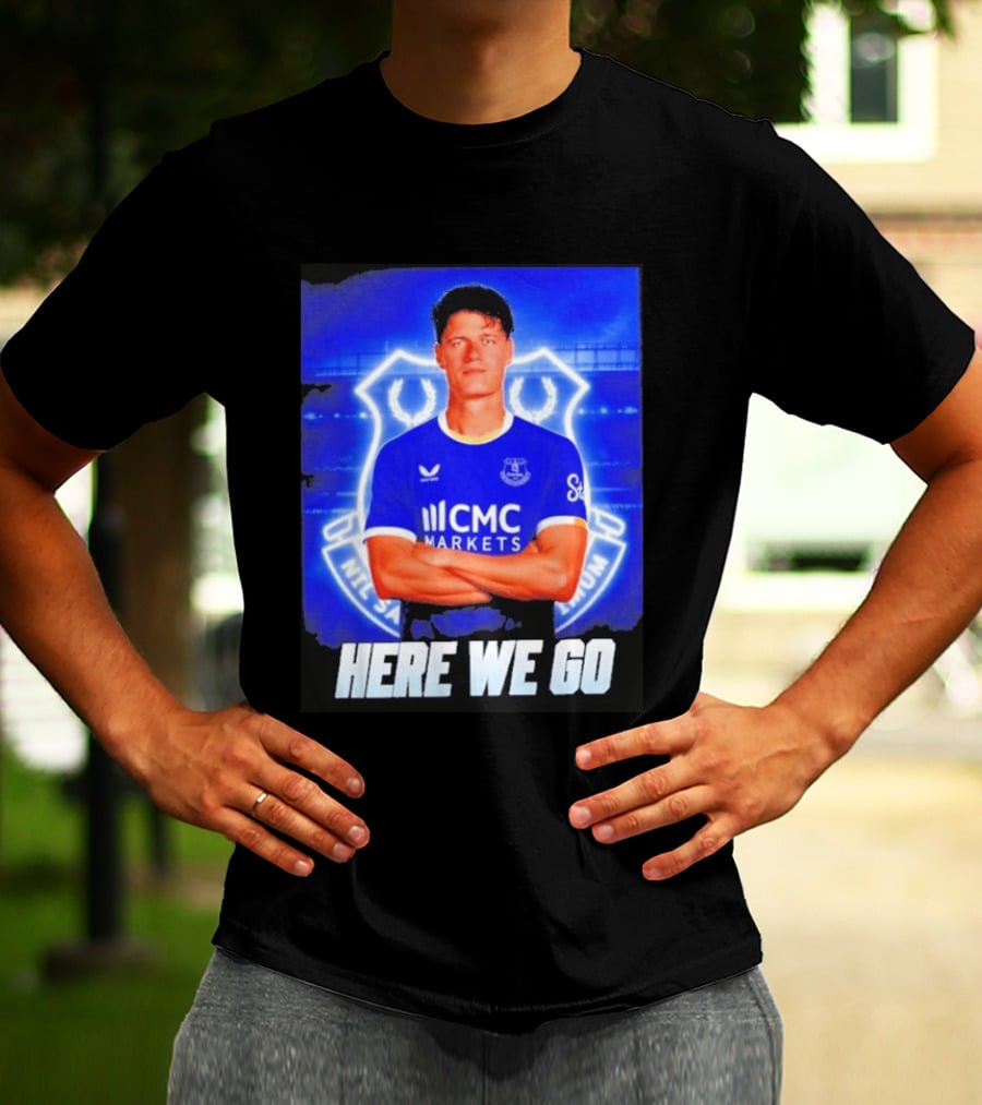 Christian Norgaard Everton Transfer Announcement Here We Go T-Shirt