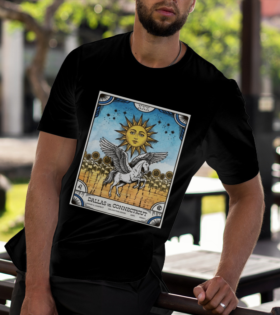 Dallas Vs Connecticut August 2 6pm CT College Park Center ESPN Disney Sunflower Pegasus Sun T-Shirt