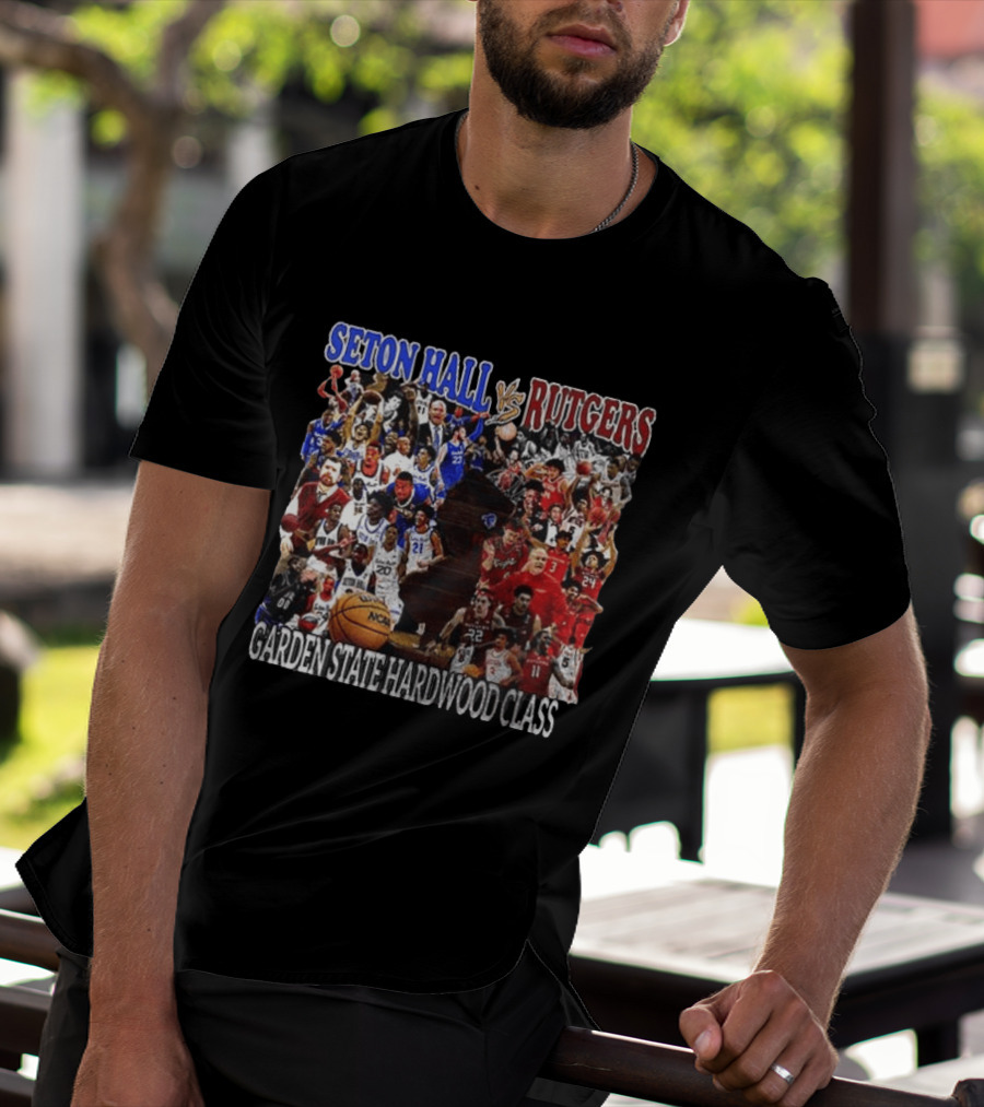 Seton Hall Vs Rutgers Garden State Hardwood Classic Basketball Showdown T-Shirt