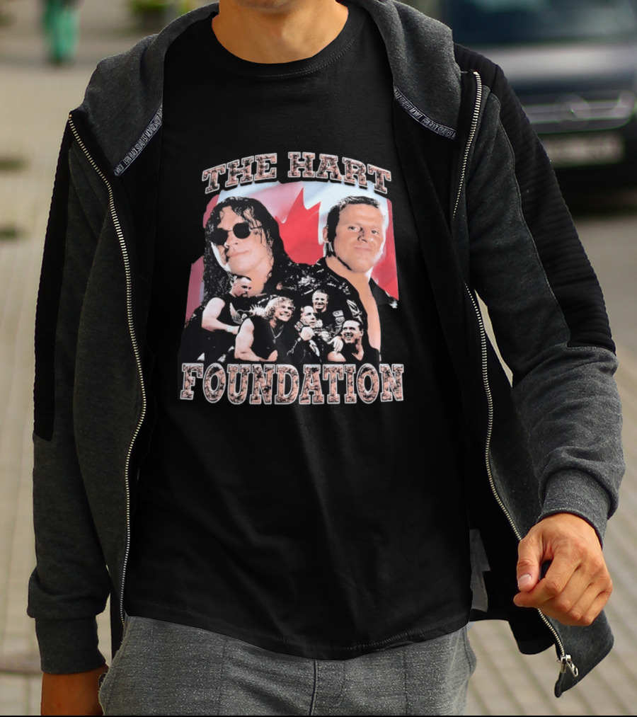The Hart Foundation 1997 Wrestling Team Canada Flag T-Shirt