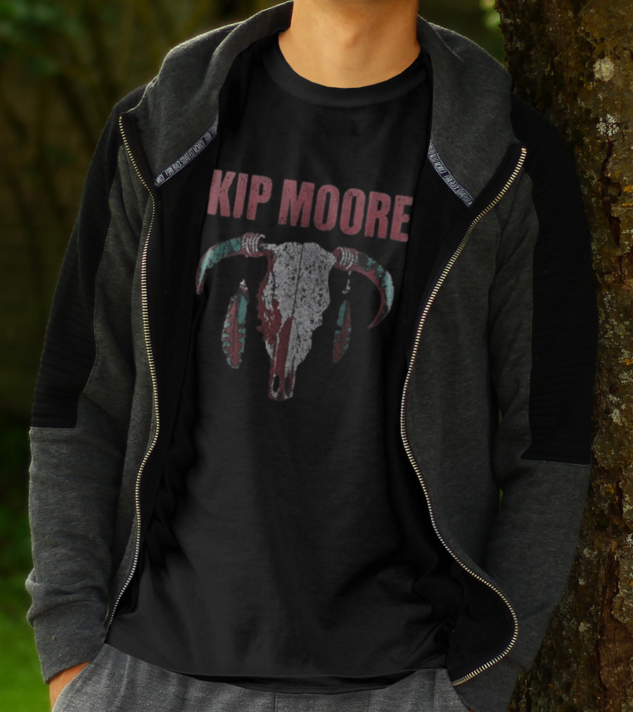 Kip Moore Rustic Bull Skull Tour Merch T-Shirt