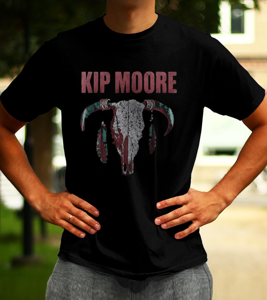 Kip Moore Rustic Bull Skull Tour Merch T-Shirt