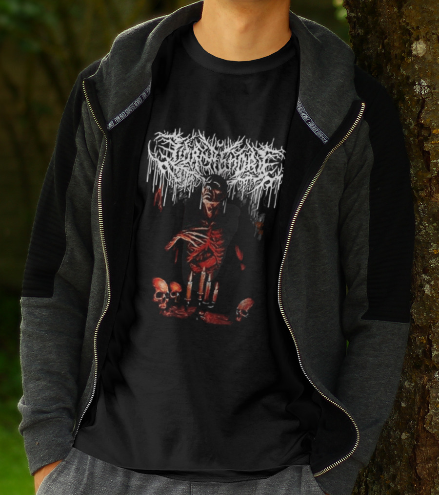 The Sweat & Blood Tour Everblack Festering Within Me Skeleton T-Shirt