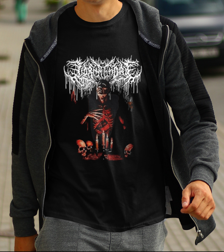 The Sweat & Blood Tour Everblack Festering Within Me Skeleton T-Shirt