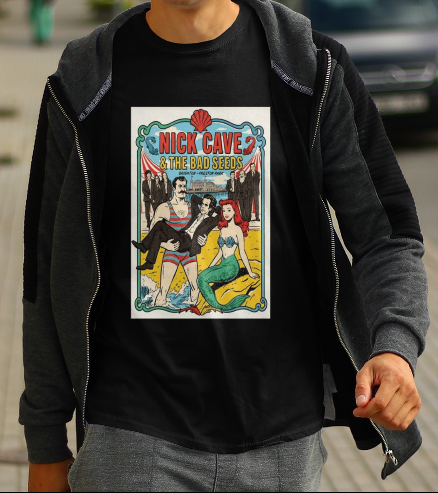 Nick Cave And The Bad Seeds Brighton Preston Park Mermaid T-Shirt
