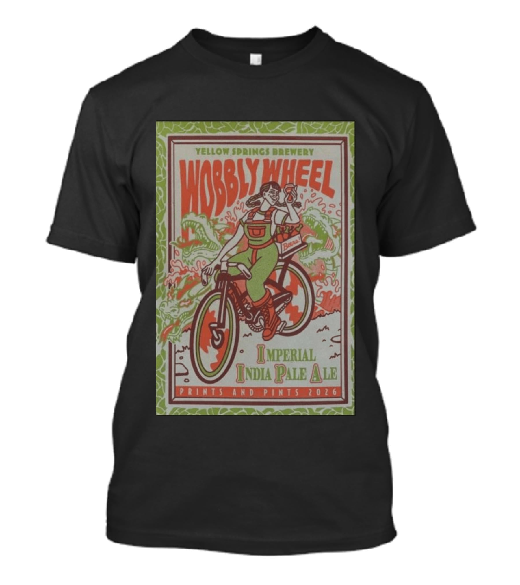 Yellow Springs Brewery Wobbly Wheel Imperial India Pale Ale Prints And Pints 2026 T-Shirt