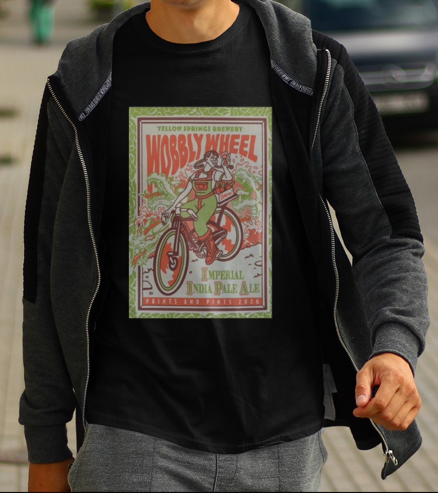 Yellow Springs Brewery Wobbly Wheel Imperial India Pale Ale Prints And Pints 2026 T-Shirt