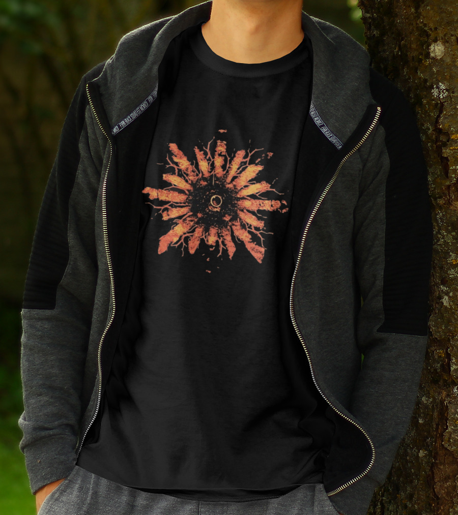 Orange Sun Root Nature Burst Roots Radiating Energy T-Shirt