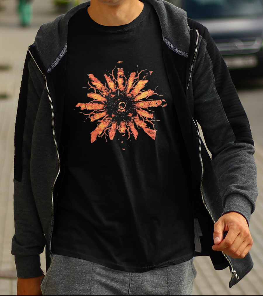 Orange Sun Root Nature Burst Roots Radiating Energy T-Shirt
