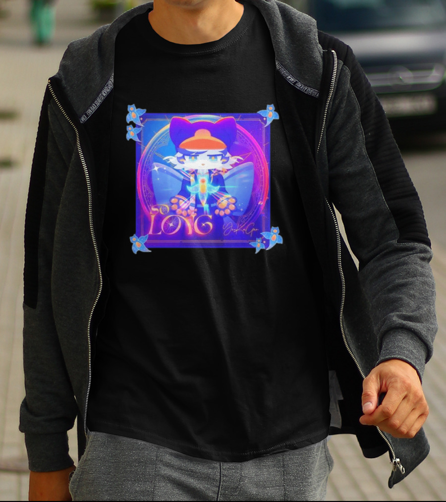 So Long YonKaGor Vibrant Anime Cat With Butterfly Aura T-Shirt