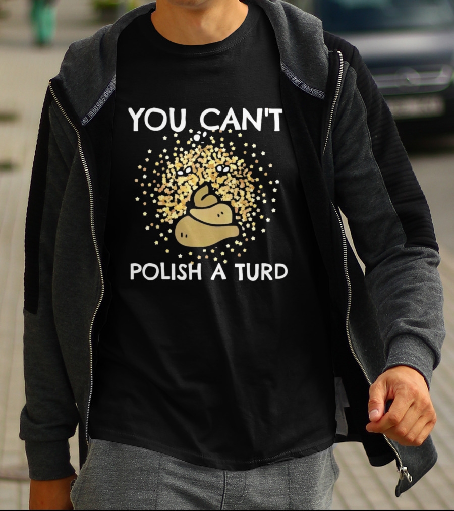 You Can't Polish A Turd Funny Poop Idiom With Glitter Effect T-Shirt