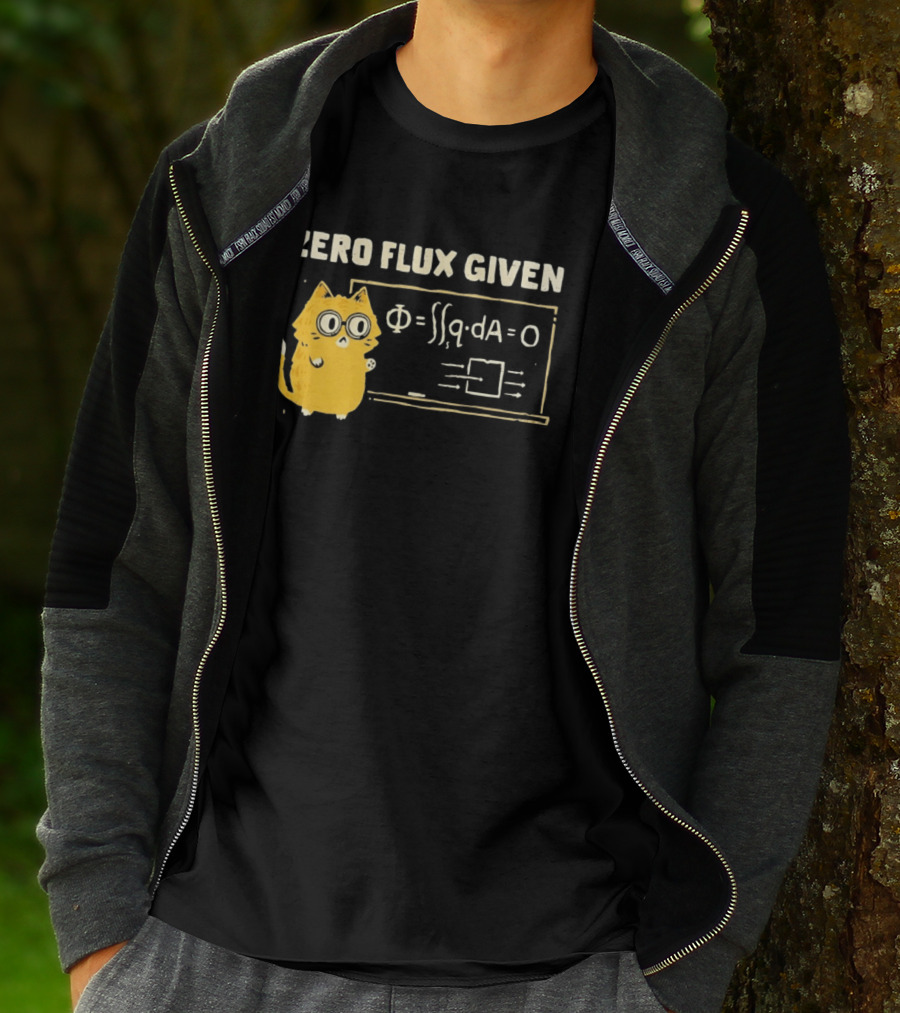 Zero Flux Given Cat Funny Physics Math Science T-Shirt
