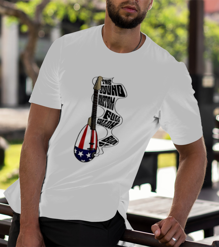 The Sound Kustom Full Gallon Blow Up Patriotic Guitar Americana T-Shirt