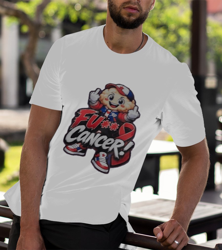 Fu Cancer BP Kid With Awareness Ribbon Support T-Shirt