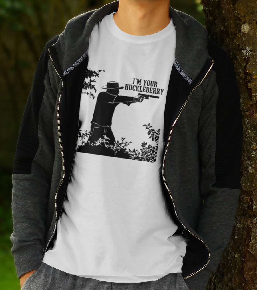 I'm Your Huckleberry Western Silhouette With Gun T-Shirt