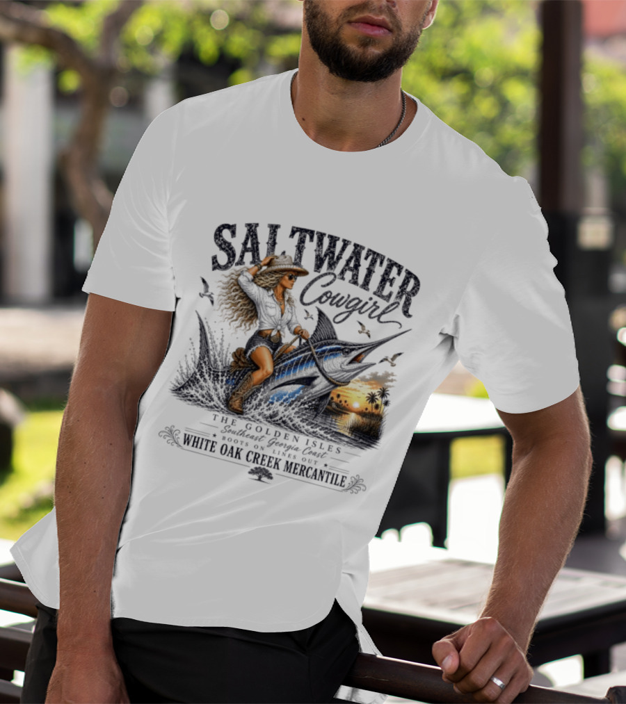 Saltwater Cowgirl The Golden Isles Southern Dream Coast White Oak Creek Mercantile T-Shirt