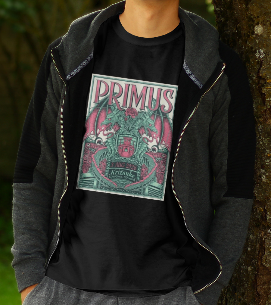 PRIMUS 3 Aug 2026 Križanke Ljubljana Slovenia Dragon T-Shirt