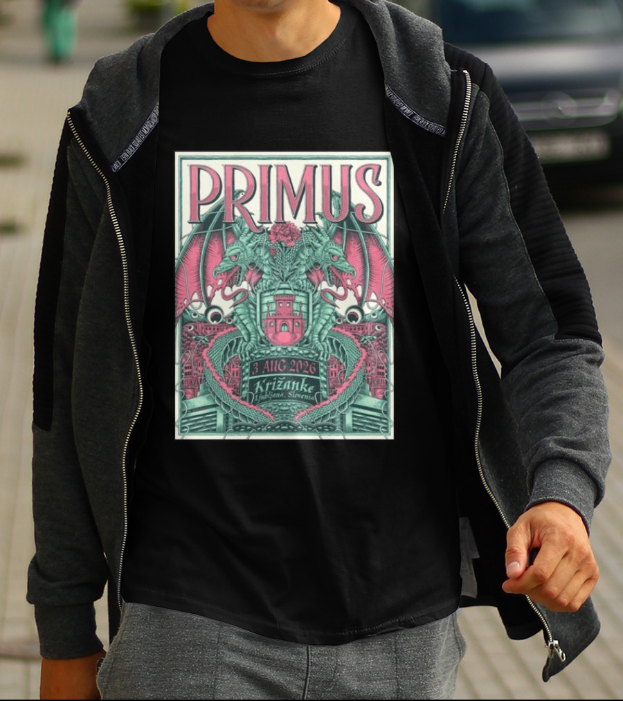 PRIMUS 3 Aug 2026 Križanke Ljubljana Slovenia Dragon T-Shirt