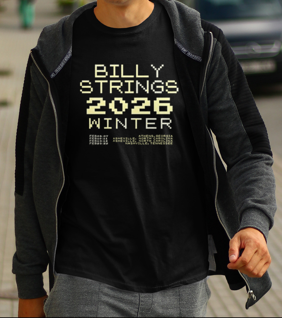 Billy Strings Winter 2026 Banjo Dates Schedule Pixel T-Shirt