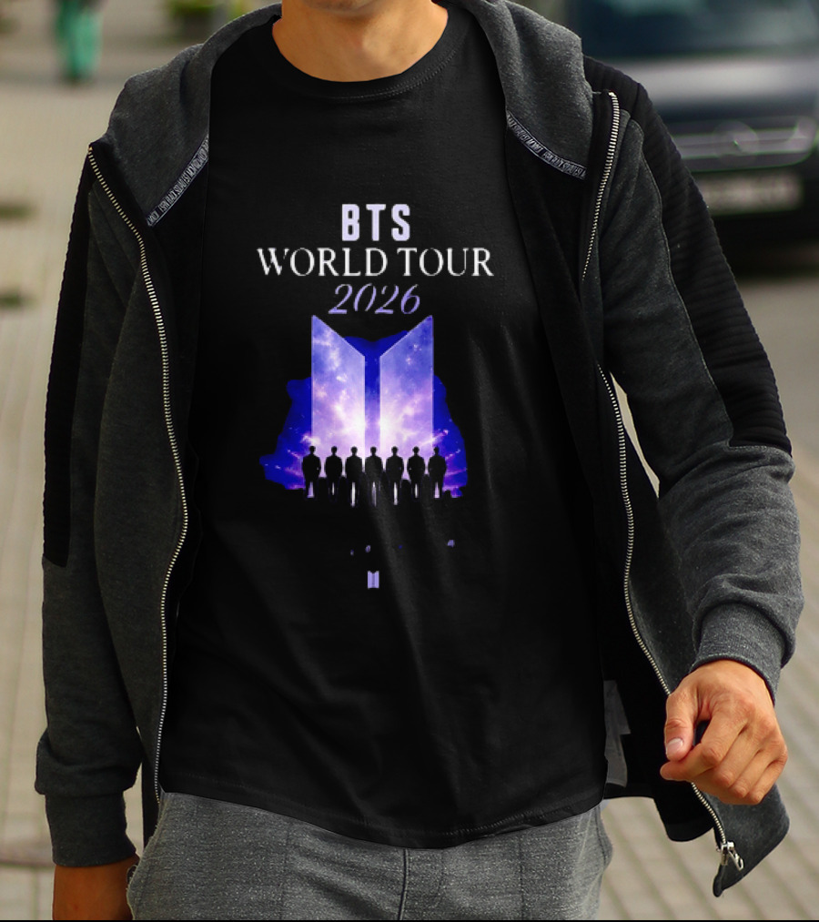 BTS World Tour 2026 Forever We Are Young Concert Silhouettes Galaxy T-Shirt
