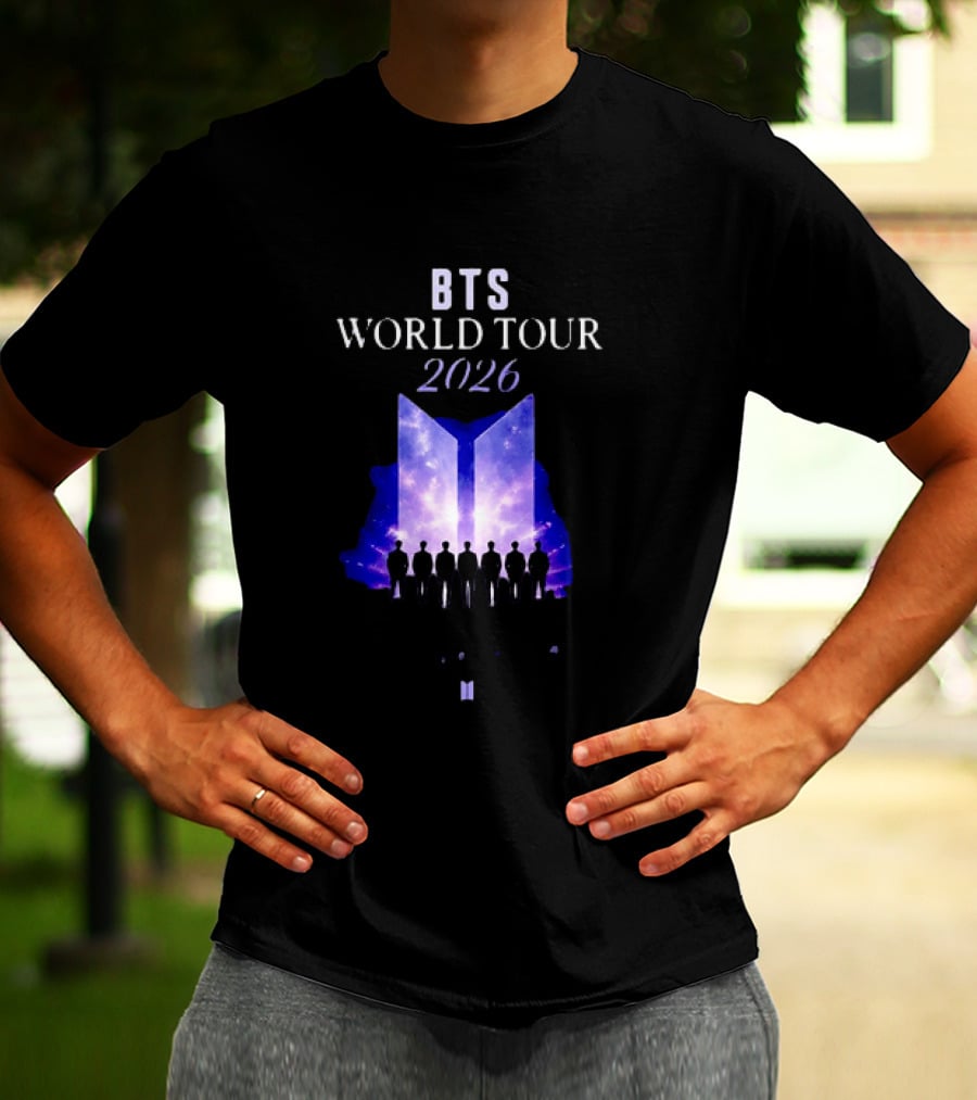 BTS World Tour 2026 Forever We Are Young Concert Silhouettes Galaxy T-Shirt