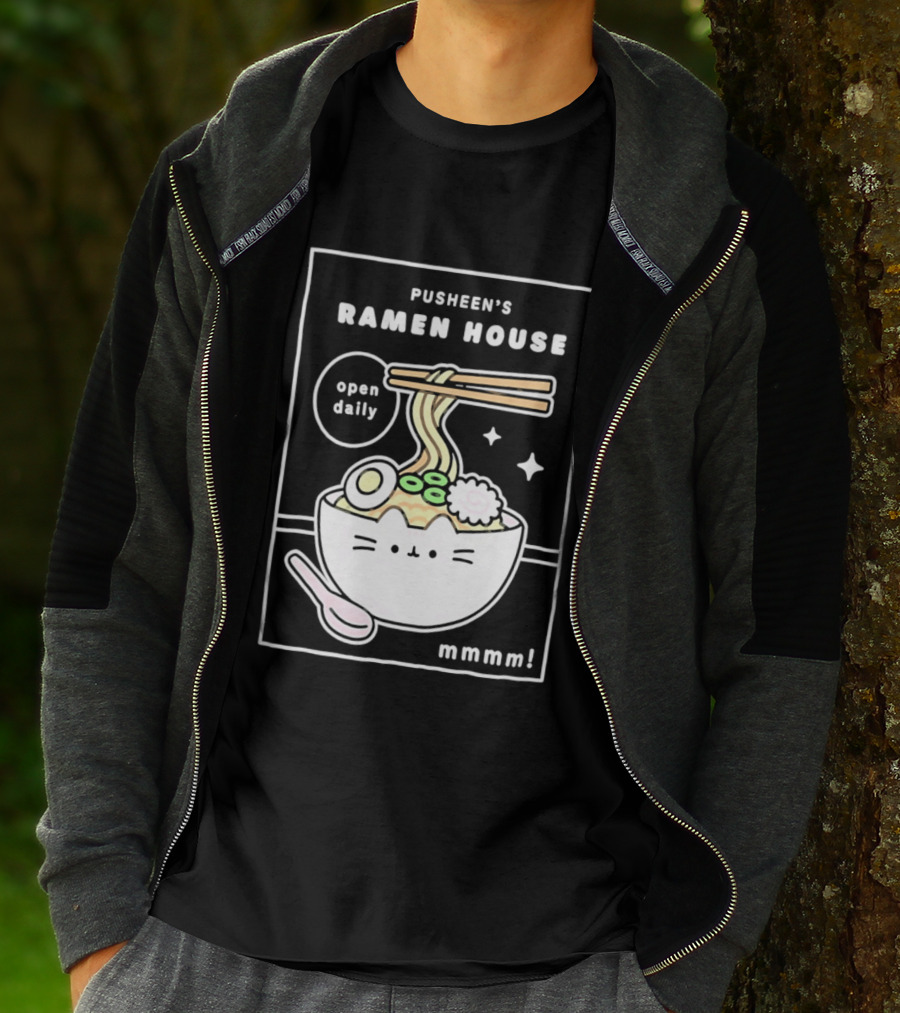Pusheen's Ramen House Open Daily Noodles Kawaii Mmmm T-Shirt