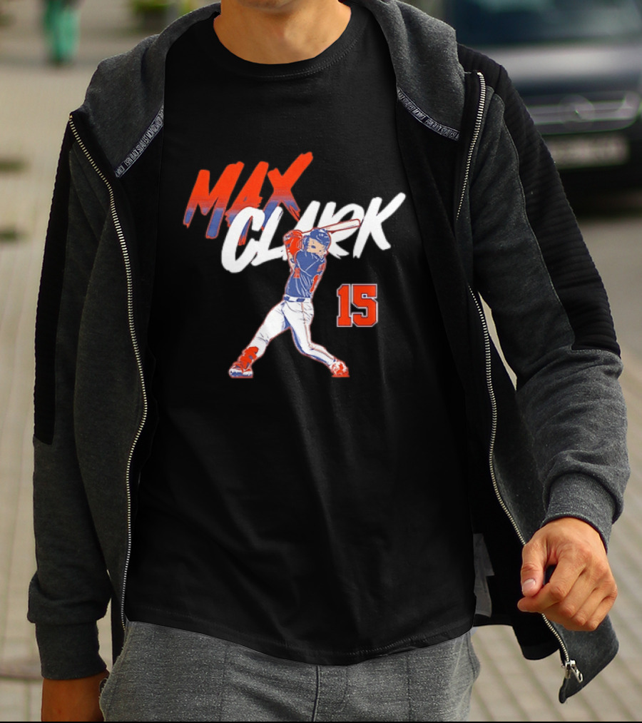 Max Clark Detroit Tigers 15 Baseball Player Hitting Action T-Shirt
