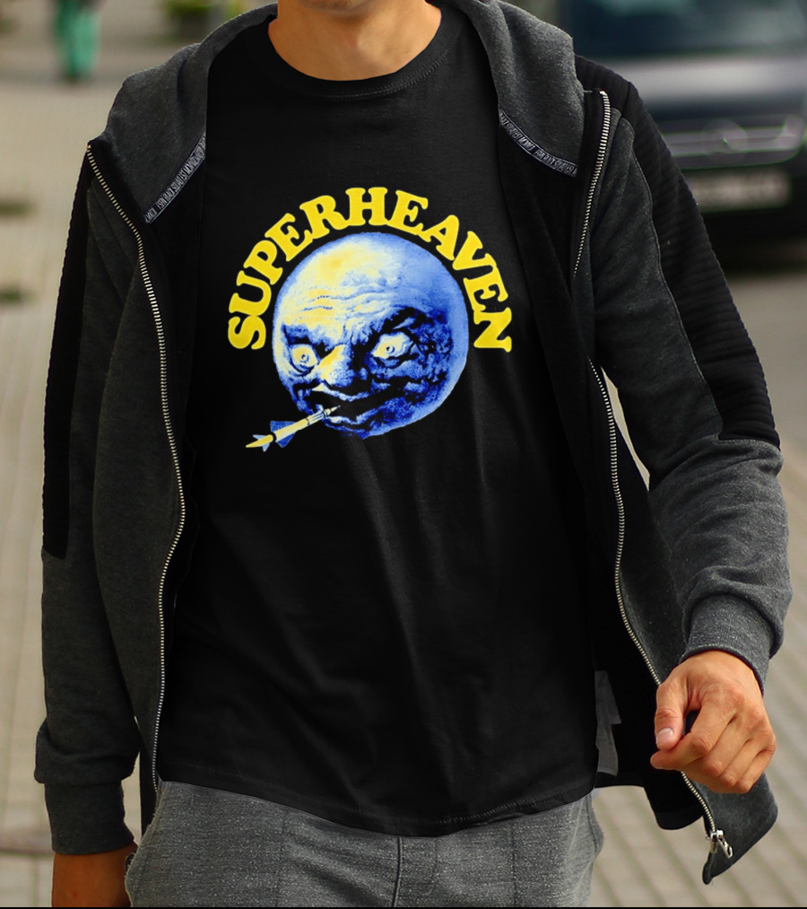 Superheaven Moon Rocket Alternative Rock Moon Face T-Shirt