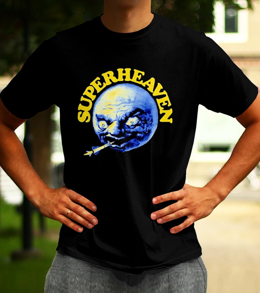 Superheaven Moon Rocket Alternative Rock Moon Face T-Shirt