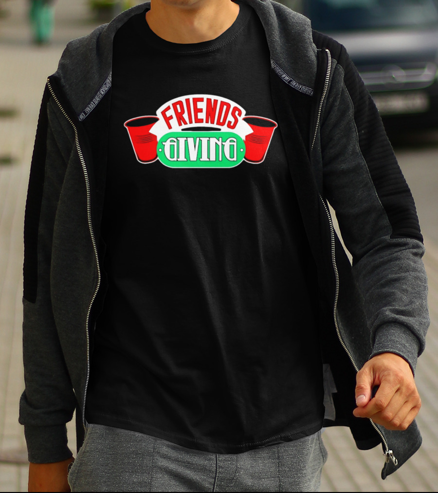 Friends Giving Red Solo Cup Party Thanksgiving Celebration T-Shirt
