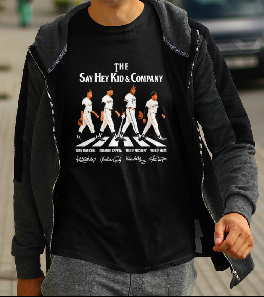 The Say Hey Kid & Company San Francisco Giants Legends Juan Marichal Orlando Cepeda Willie McCovey Willie Mays T-Shirt