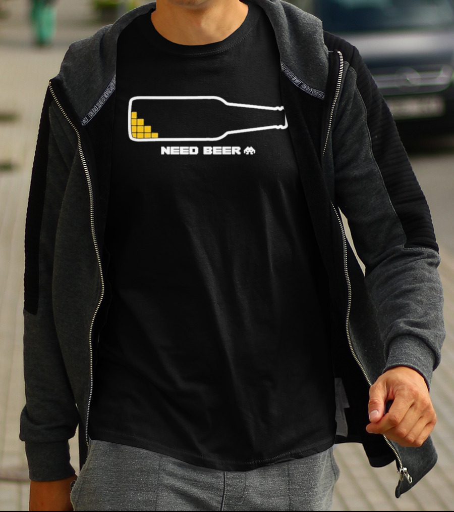 Need Beer Bottle Pixel T-Shirt