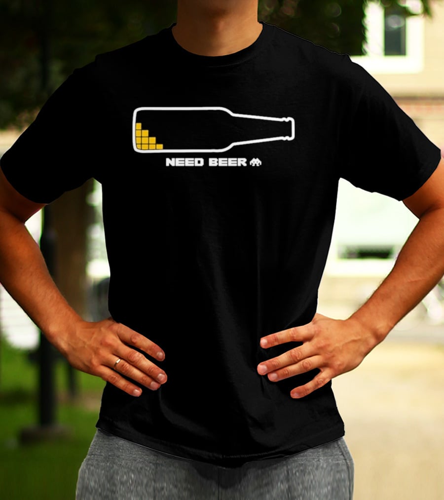 Need Beer Bottle Pixel T-Shirt
