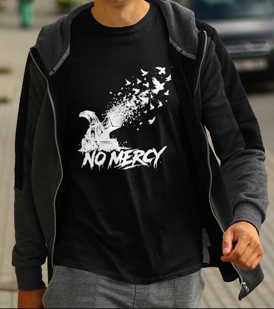 No Mercy Wood Chipper Bird Shredder T-Shirt