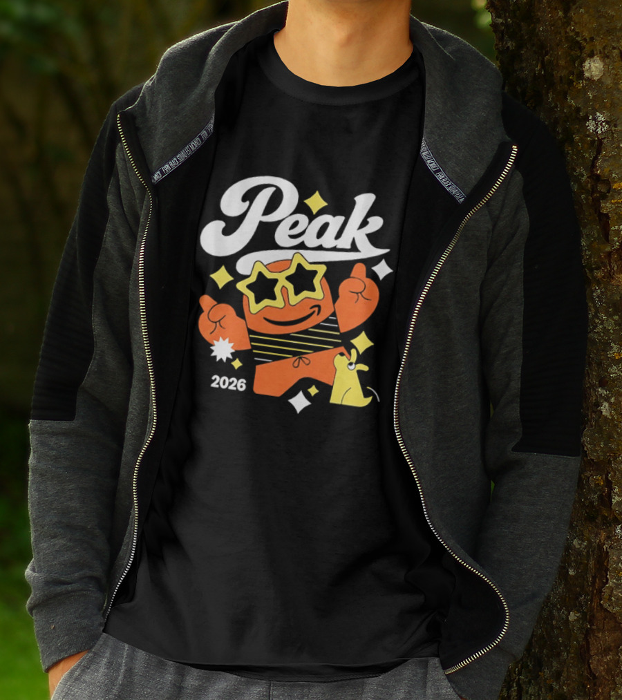 Peak 2026 Star Sunglasses Cartoon T-Shirt