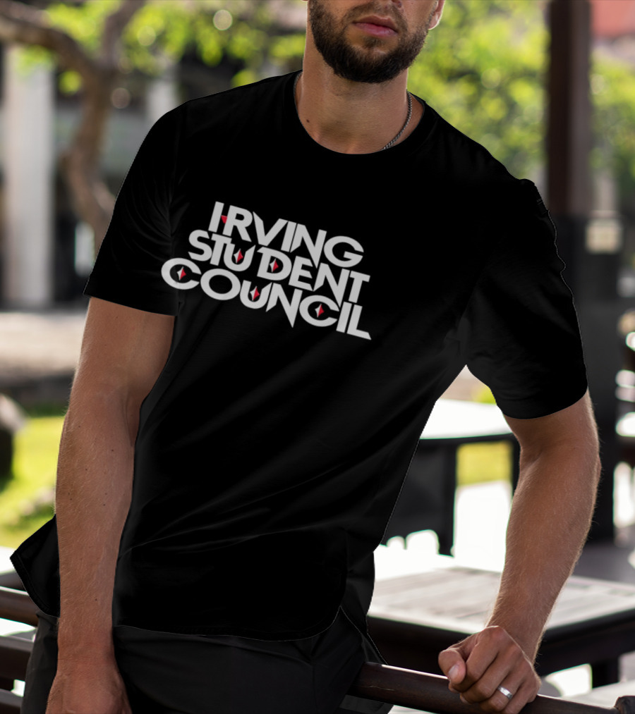 Irving Student Council Text With Red Diamond Accents T-Shirt