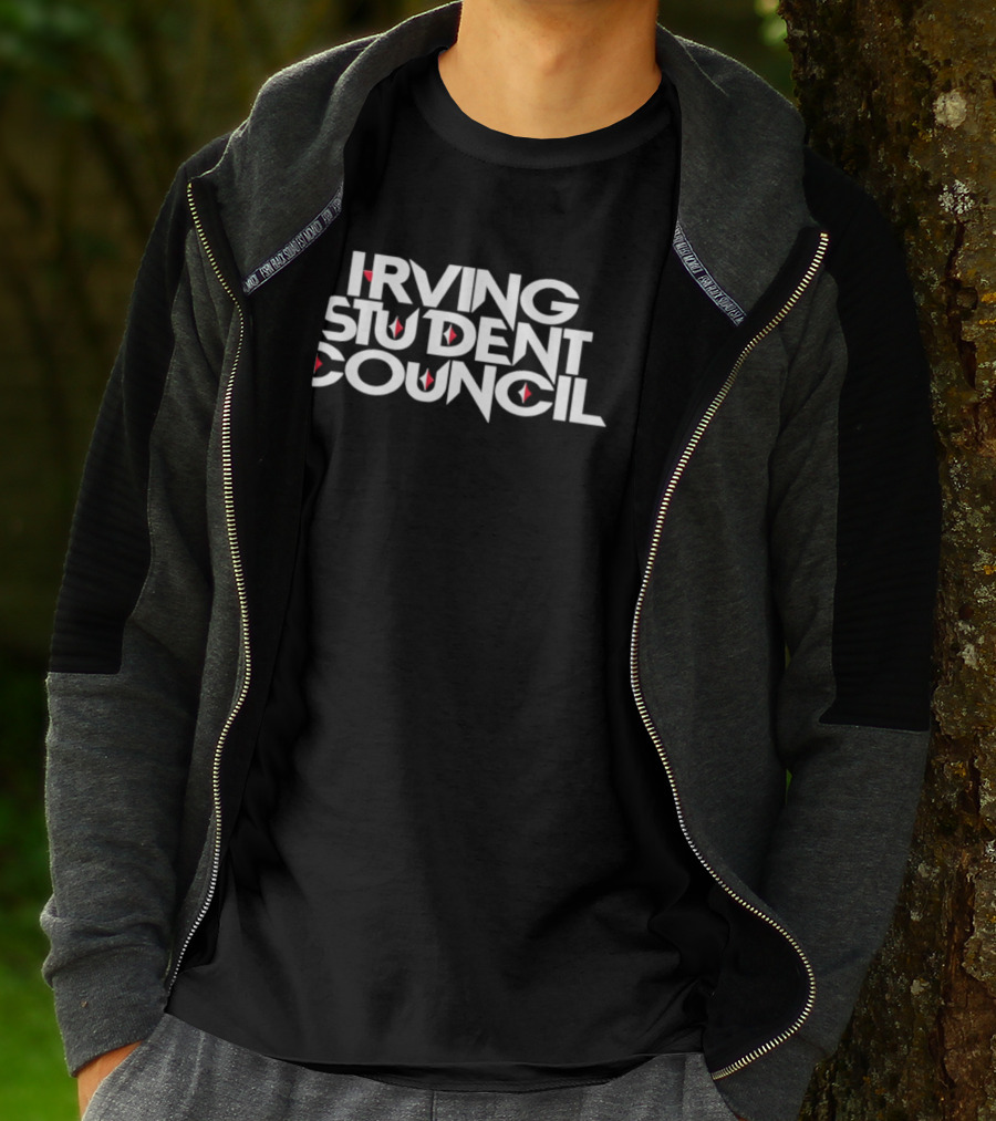 Irving Student Council Text With Red Diamond Accents T-Shirt