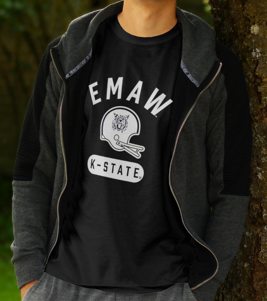 EMAW K State Wildcats Football Helmet Kansas State University T-Shirt