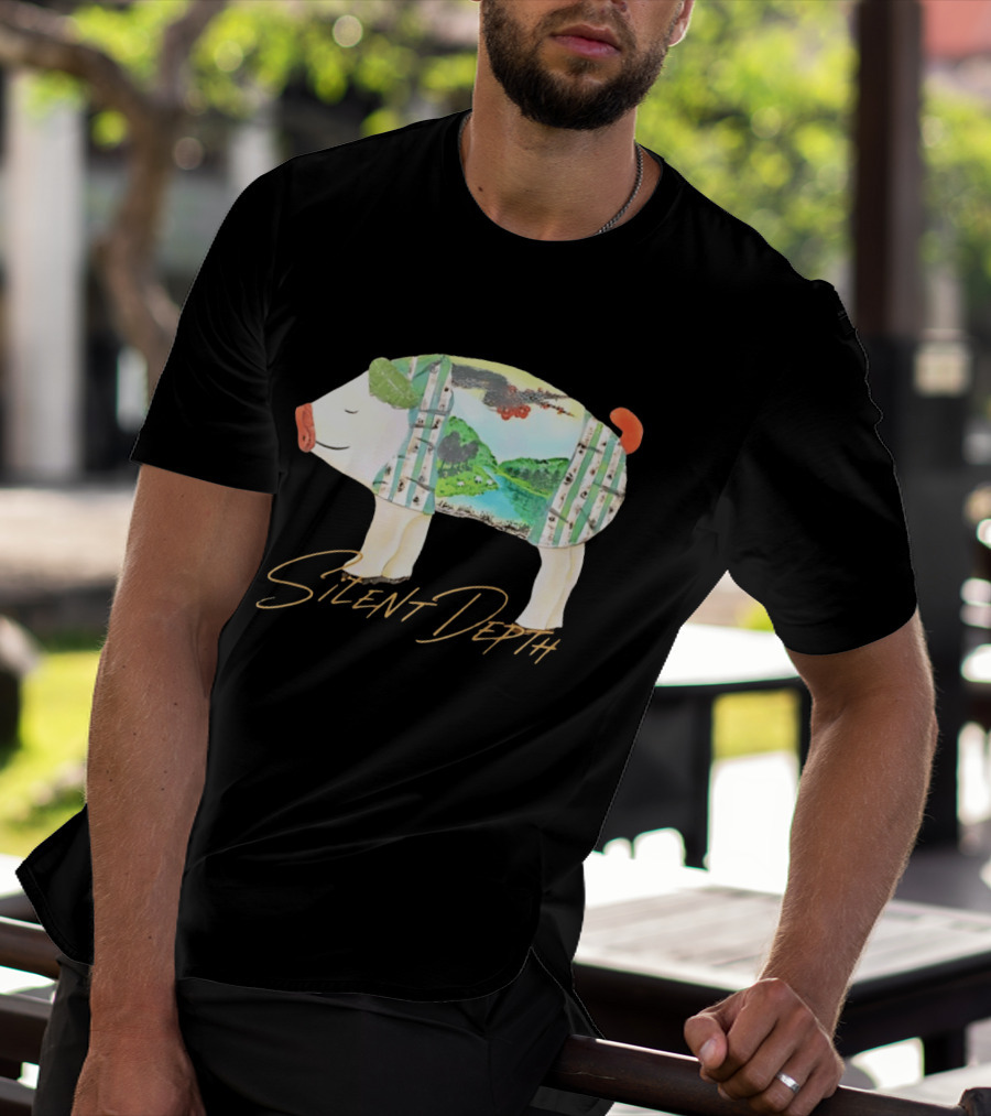 Silent Depth Pig Landscape Nature T-Shirt