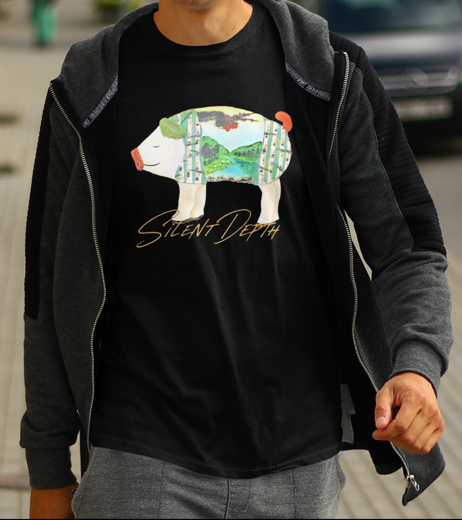 Silent Depth Pig Landscape Nature T-Shirt
