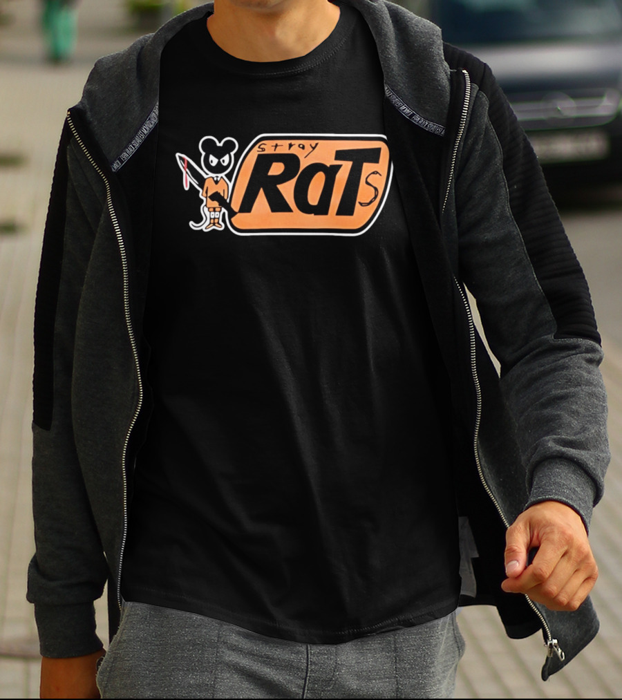 Stray Rats Bold Lettering With Cartoon T-Shirt