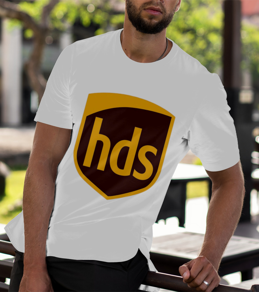 HDS Shield Emblem Brown And Yellow Branding T-Shirt