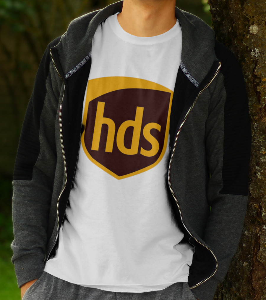 HDS Shield Emblem Brown And Yellow Branding T-Shirt